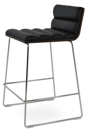Soho Concept Corona Wood Barstools & Counterstools - Premium Upholstered Comfort With Walnut Finish & Style Walnut,Black  Soho-concept-dining-chair-10961