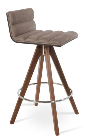 Soho Concept Corona Pyramid Swivel Barstools & Counterstools - Stylish Comfort Upholstery & Solid Wood Base Walnut  Soho-concept-dining-chair-10965