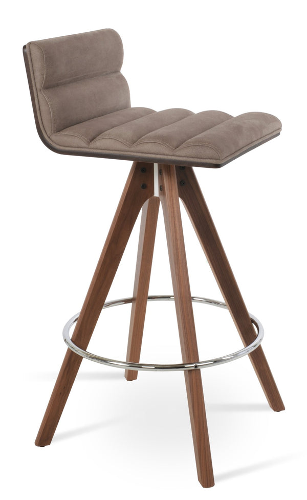Soho Concept Corona Pyramid Swivel Barstools & Counterstools - Stylish Comfort Upholstery & Solid Wood Base Walnut  Soho-concept-dining-chair-10965