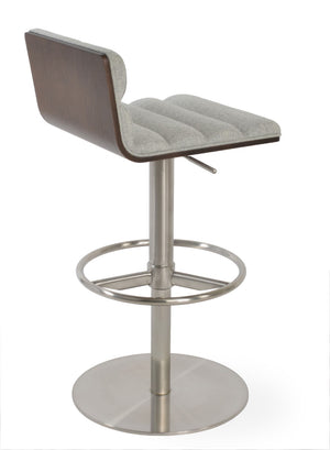 Soho Concept Corona Wood Comfort Barstools & Counterstools - Stylish Wool Upholstery, 10-year Guarantee, Walnut Finish Silver  Soho-concept-dining-chair-10968