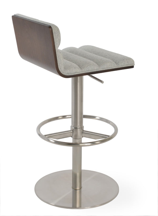 Soho Concept Corona Wood Comfort Barstools & Counterstools - Stylish Wool Upholstery, 10-year Guarantee, Walnut Finish Silver  Soho-concept-dining-chair-10968