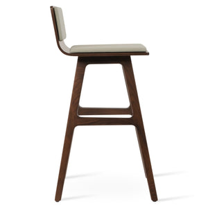 Soho Concept Corona Barstools & Counterstools – Elegant Upholstered Leatherette Seating With Solid Wood Bases Light Grey  Soho-concept-dining-chair-10979