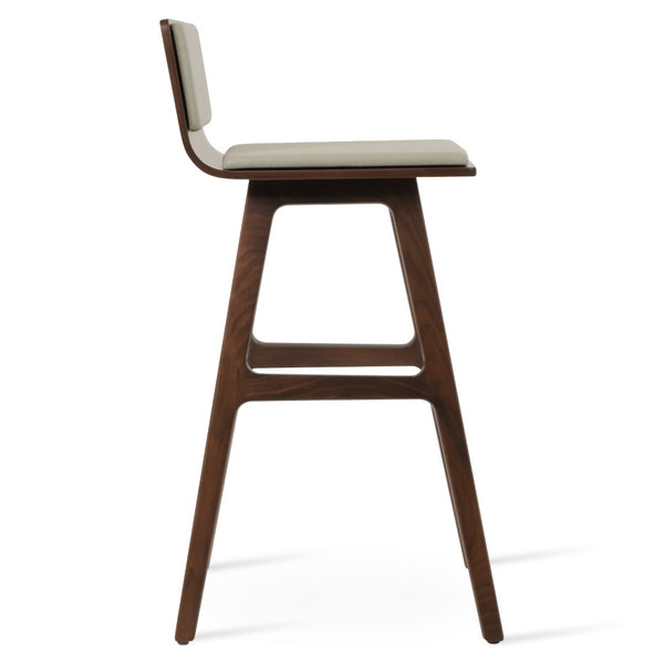 Soho Concept Corona Barstools & Counterstools – Elegant Upholstered Leatherette Seating With Solid Wood Bases Light Grey  Soho-concept-dining-chair-10979
