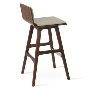 Soho Concept Corona Barstools & Counterstools – Elegant Upholstered Leatherette Seating With Solid Wood Bases Light Grey  Soho-concept-dining-chair-07630