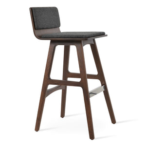 Soho Concept Corona Wood Barstools & Counterstools With Removable Camira Blazer Wool Pads – 10-year Guarantee! Dark Grey  Soho-concept-dining-chair-07629