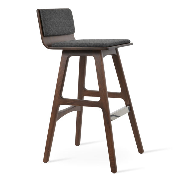 Soho Concept Corona Wood Barstools & Counterstools With Removable Camira Blazer Wool Pads – 10-year Guarantee! Dark Grey  Soho-concept-dining-chair-07629