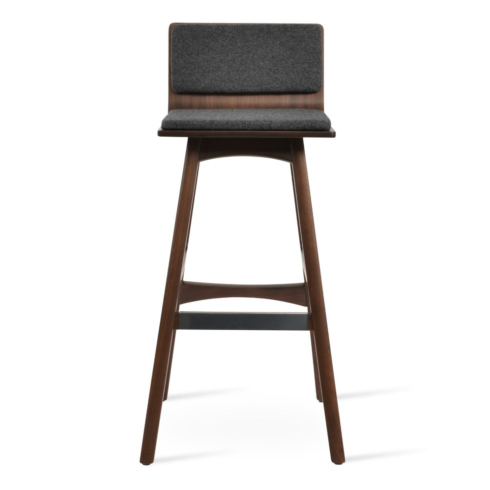 Soho Concept Corona Wood Barstools & Counterstools With Removable Camira Blazer Wool Pads – 10-year Guarantee! Walnut,Dark Grey  Soho-concept-dining-chair-11042