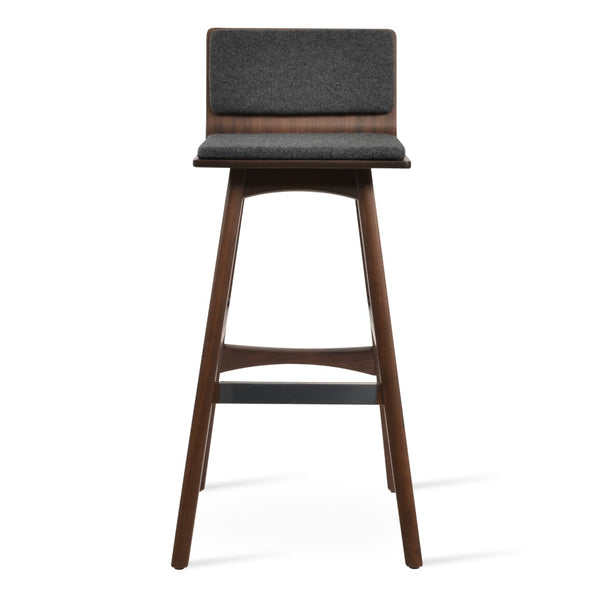 Soho Concept Corona Wood Barstools & Counterstools With Removable Camira Blazer Wool Pads – 10-year Guarantee! Dark Grey  Soho-concept-dining-chair-06641
