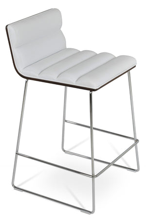 Soho Concept Corona Wire Barstools & Counterstools With Plush Leatherette Upholstery - Stylish Comfort & Durability Chrome,Walnut,White  Soho-concept-dining-chair-10981
