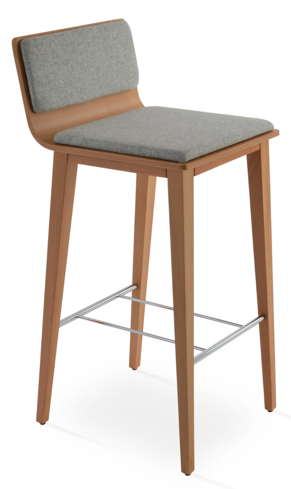 Soho Concept Corona Wood Barstools & Counterstools With Removable Camira Blazer Wool Pads – 10-year Guarantee! Natural,Silver  Soho-concept-dining-chair-07632