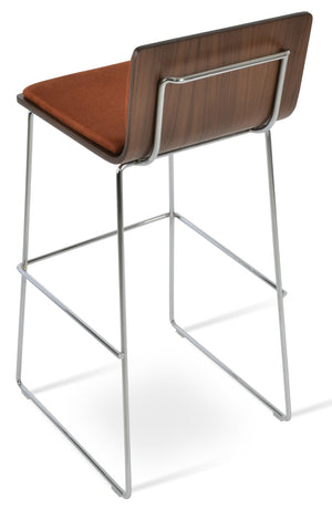 Soho Concept Corona Handle Back Wire Plywood Barstools With Removable Camira Pads, Chrome Finish, 10-year Warranty Walnut,Chrome  Soho-concept-dining-chair-10924