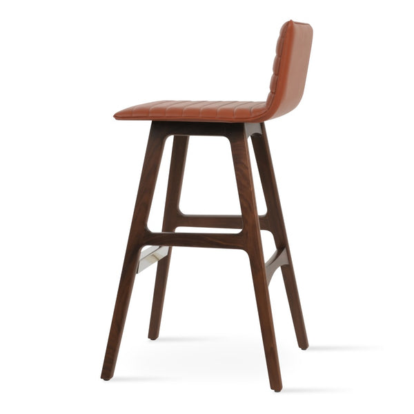 Soho Concept Corona Barstools & Counterstools – Elegant Upholstered Leatherette Seating With Solid Wood Bases Cinnamon  Soho-concept-dining-chair-06636