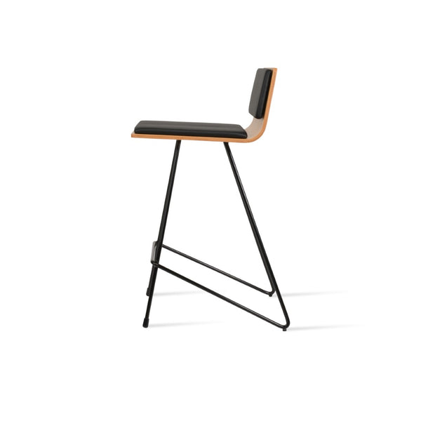 Soho Concept Corona Cat Barstools & Counterstools With Stylish Plywood Seats & Removable Leatherette Cushions Black,Natural  Soho-concept-dining-chair-11004