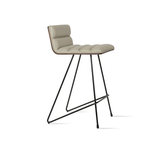 Soho Concept Corona Cat - Stylish Bar & Counter Stools With Plywood Seats And Soft Leatherette Upholstery Black,Walnut,Light Grey  Soho-concept-dining-chair-11006