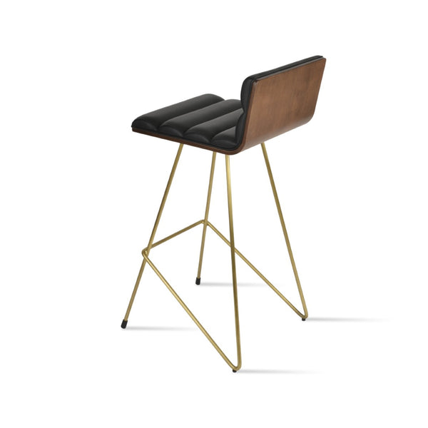 Soho Concept Corona Cat - Stylish Bar & Counter Stools With Plywood Seats And Soft Leatherette Upholstery Brass,Walnut,Black  Soho-concept-dining-chair-11016