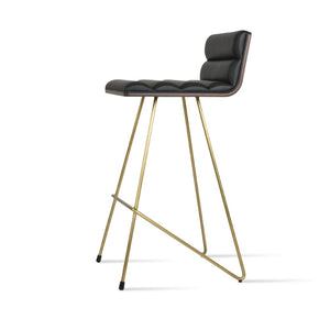 Soho Concept Corona Cat - Stylish Bar & Counter Stools With Plywood Seats And Soft Leatherette Upholstery Brass,Walnut,Black  Soho-concept-dining-chair-07633