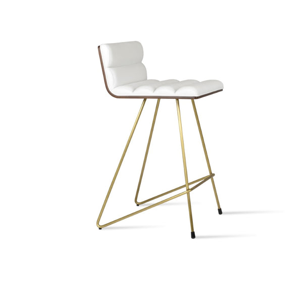 Soho Concept Corona Cat - Stylish Bar & Counter Stools With Plywood Seats And Soft Leatherette Upholstery Brass,Walnut,White  Soho-concept-dining-chair-11018