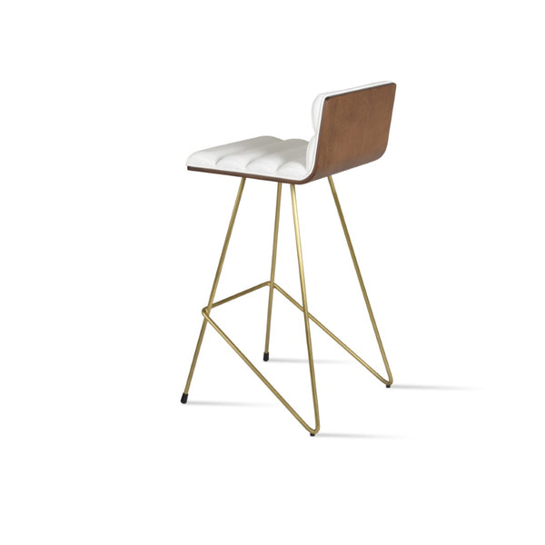 Soho Concept Corona Cat - Stylish Bar & Counter Stools With Plywood Seats And Soft Leatherette Upholstery Brass,Walnut,White  Soho-concept-dining-chair-07634