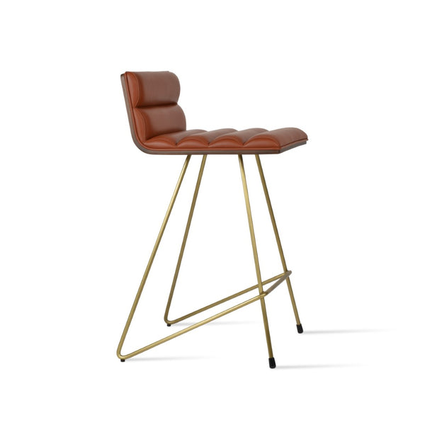 Soho Concept Corona Cat - Stylish Bar & Counter Stools With Plywood Seats And Soft Leatherette Upholstery Brass,Walnut  Soho-concept-dining-chair-11019