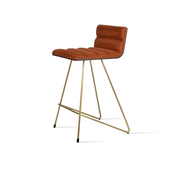Soho Concept Corona Cat - Stylish Barstools With Plywood Seat & Luxurious Upholstery For Ultimate Comfort Brass,Walnut  Soho-concept-dining-chair-11012