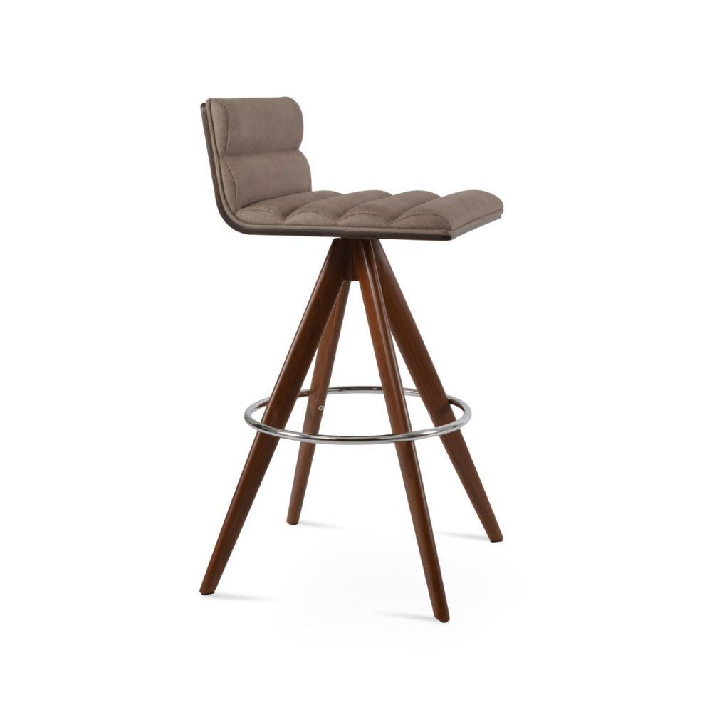 Soho Concept Corona Comfort Barstools - Luxurious Upholstered Seating With Swivel Functionality & 10-year Guarantee Walnut  Soho-concept-dining-chair-11024