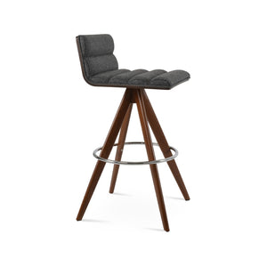 Soho Concept Corona Comfort Barstools & Counterstools - Plush Camira Blazer Wool, Swivel Base, 10-year Guarantee! Walnut,Dark Grey  Soho-concept-dining-chair-11023
