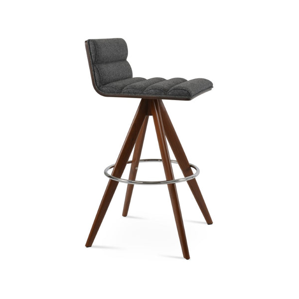 Soho Concept Corona Comfort Barstools & Counterstools - Plush Camira Blazer Wool, Swivel Base, 10-year Guarantee! Walnut,Dark Grey  Soho-concept-dining-chair-11023