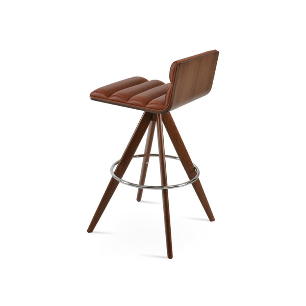 Soho Concept Corona Comfort Pyramid Swivel Barstools With Plywood Seat & Leatherette Upholstery - Stylish & Durable Walnut  Soho-concept-dining-chair-11022