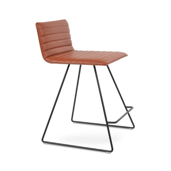 Soho Concept Corona Upholstered Barstools & Counterstools - Soft Leatherette, Stylish Chrome Base, 2-year Warranty Black  Soho-concept-dining-chair-11025