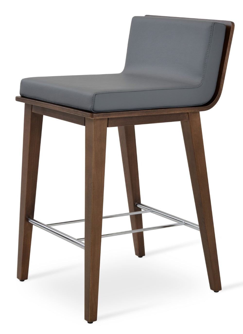 Soho Concept Corona Barstools & Counterstools – Elegant Upholstered Leatherette Seating With Solid Wood Bases Light Grey  Soho-concept-dining-chair-10979