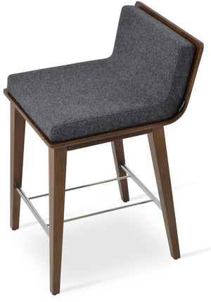 Soho Concept Corona Pr.Wood Barstools & Counterstools - Customizable Comfort With Removable Fabric Pads & 10-year Guarantee Walnut,Dark Grey  Soho-concept-dining-chair-11044