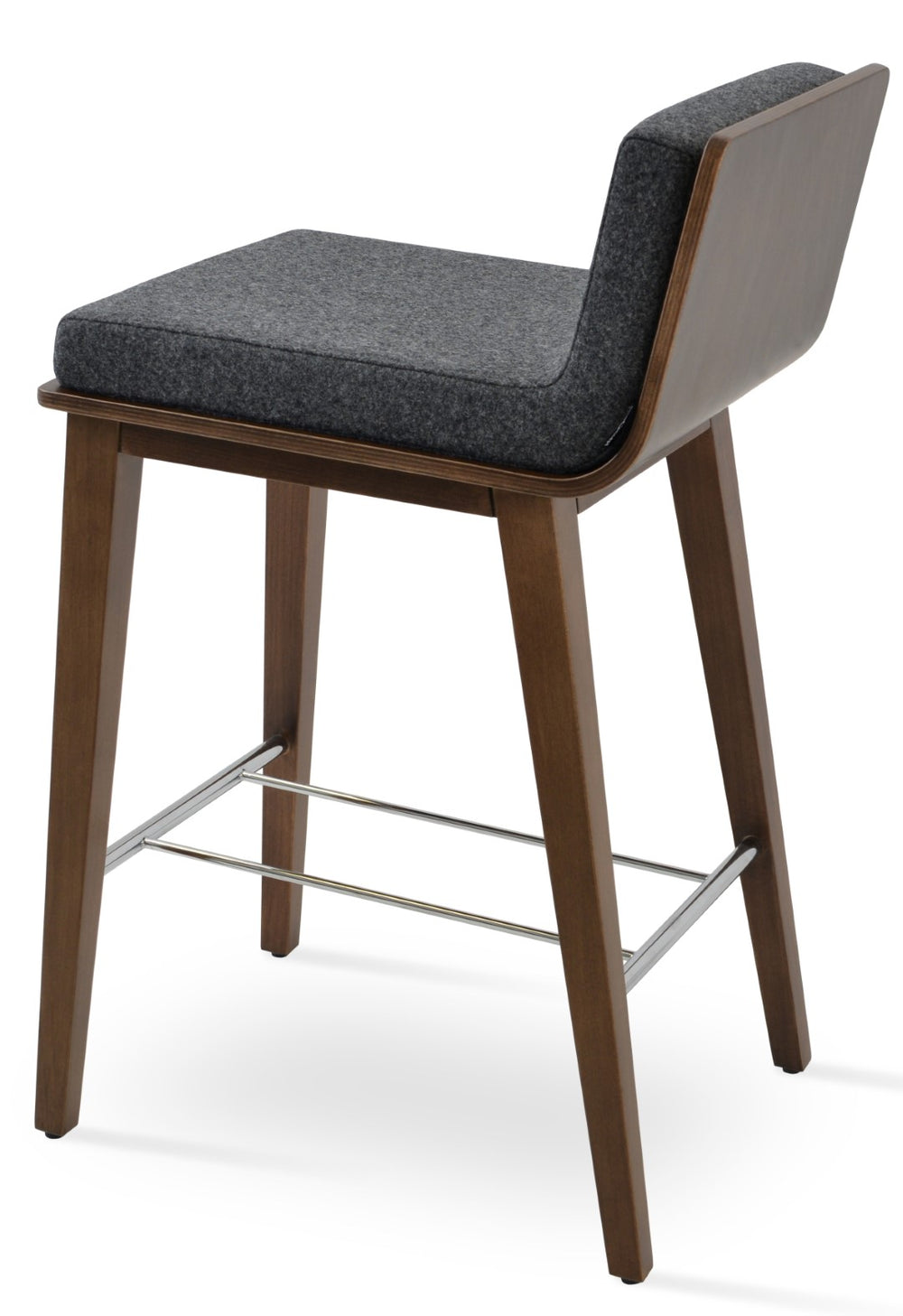 Soho Concept Corona Pr. Wood Barstools - Upholstered Camira Blazer Wool Seat, 10-year Guarantee, Stylish Comfort Walnut,Dark Grey  Soho-concept-dining-chair-11045