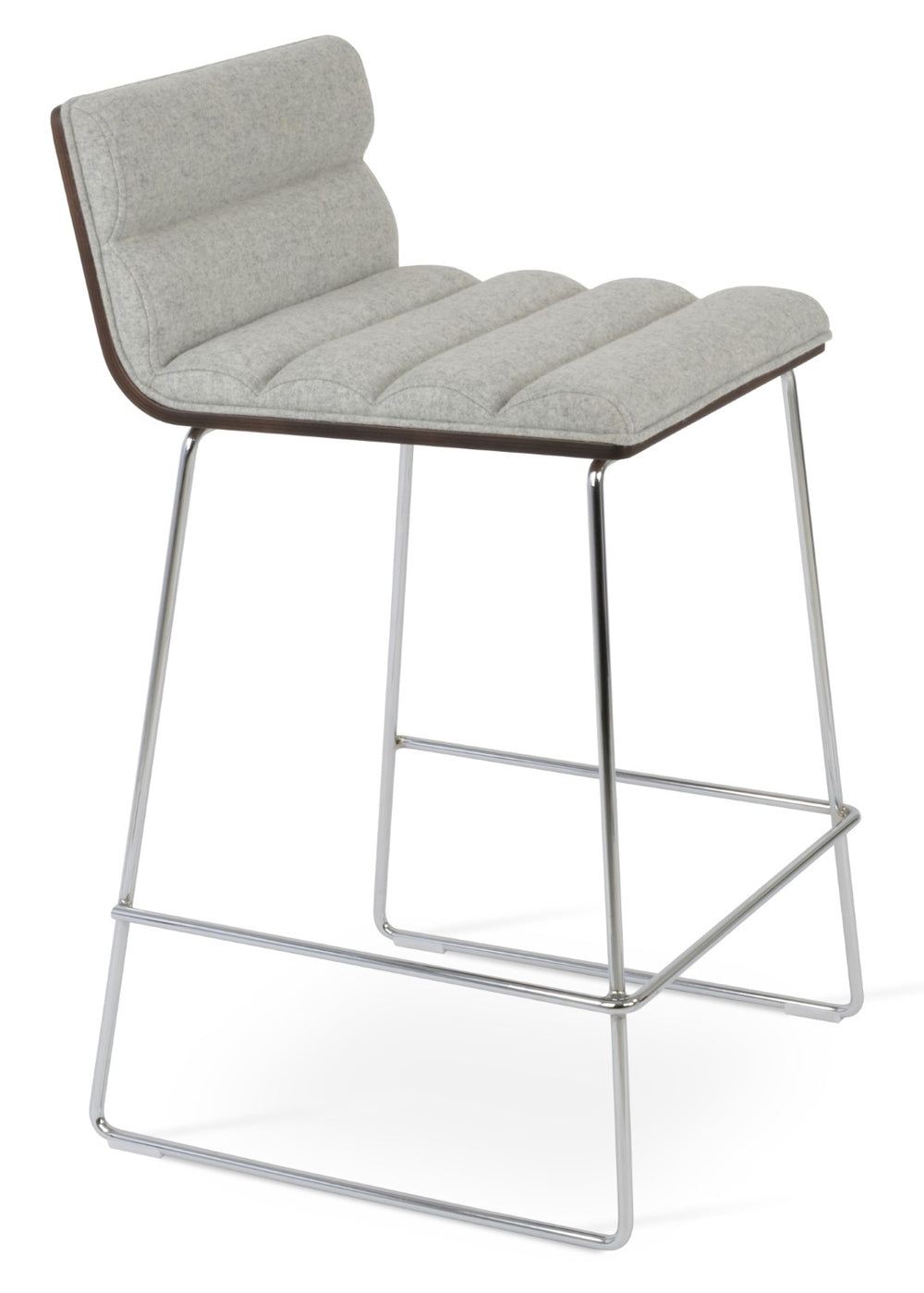 Soho Concept Corona Handle Back Barstools With Plywood Seat - Premium Camira Wool Upholstery, 10-year Guarantee! Chrome,Silver  Soho-concept-dining-chair-07642