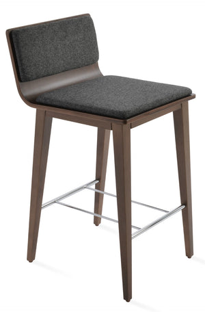 Soho Concept Corona Wood Barstools & Counterstools With Removable Camira Blazer Wool Pads – 10-year Guarantee! Walnut,Dark Grey  Soho-concept-dining-chair-11042