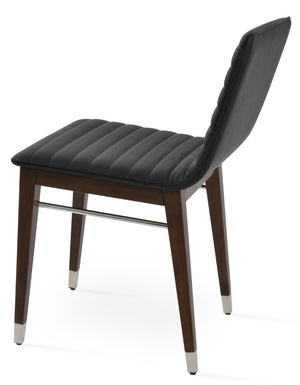 Soho Concept Corona Wood Dining Chair - Stylish Full Upholstery With 2-year Guarantee In Soft Black, Walnut & Gold Black,Walnut,Gold  Soho-concept-dining-chair-01783