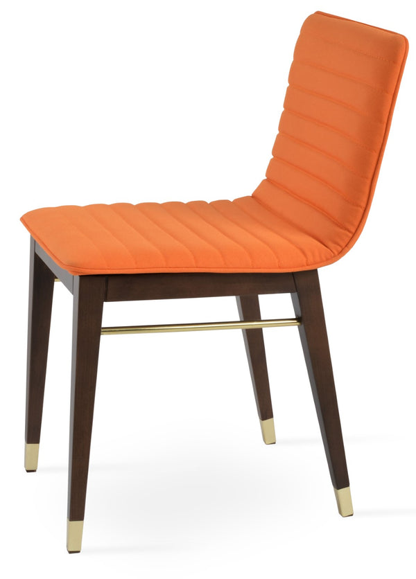 Soho Concept Corona Wood Dining Chair - Full Upholstery In Boucle, Velvet, Nubuck Fabrics With 10-year Guarantee! Orange,Walnut,Gold  Soho-concept-dining-chair-01785