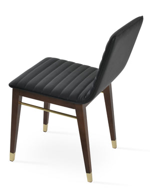 Soho Concept Corona Wood Dining Chair - Stylish Full Upholstery With 2-year Guarantee In Soft Black, Walnut & Gold Black,Walnut,Gold  Soho-concept-dining-chair-01782