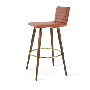Soho Concept Corona Dr. Upholstered Barstools & Counterstools - Soft Light Grey Leatherette, 2-year Warranty! Walnut  Soho-concept-dining-chair-11062