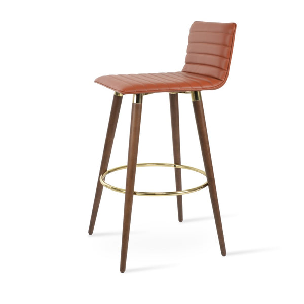 Soho Concept Corona Dr. Upholstered Barstools & Counterstools - Soft Light Grey Leatherette, 2-year Warranty! Walnut  Soho-concept-dining-chair-11062