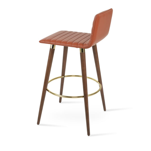 Soho Concept Corona Dr. Upholstered Barstools & Counterstools - Soft Light Grey Leatherette, 2-year Warranty! Walnut  Soho-concept-dining-chair-07652