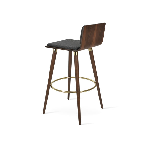 Soho Concept Corona Dr. Wood Barstools & Counterstools With Removable Camira Blazer Wool Pads - 10-year Guarantee! Walnut,Gold,Dark Grey  Soho-concept-dining-chair-07651
