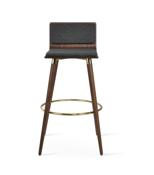 Soho Concept Corona Dr. Wood Barstools & Counterstools With Removable Camira Blazer Wool Pads - 10-year Guarantee! Walnut,Gold,Dark Grey  Soho-concept-dining-chair-06645