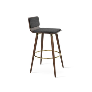 Soho Concept Corona Dr. Wood Barstools & Counterstools With Removable Camira Blazer Wool Pads - 10-year Guarantee! Walnut,Gold,Dark Grey  Soho-concept-dining-chair-11061