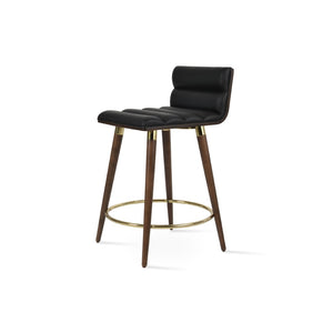 Soho Concept Corona Dr.Wood Barstools & Counterstools - Stylish Walnut Finish With Removable Leatherette Pad Walnut,Black  Soho-concept-dining-chair-11058