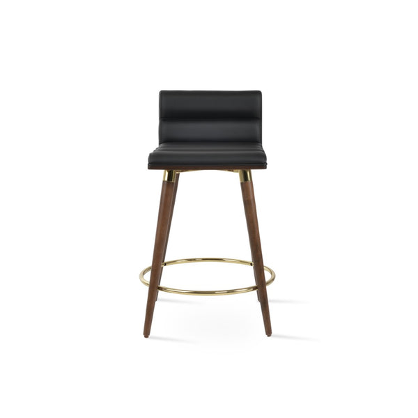 Soho Concept Corona Dr.Wood Barstools & Counterstools - Stylish Walnut Finish With Removable Leatherette Pad Walnut,Black  Soho-concept-dining-chair-07648