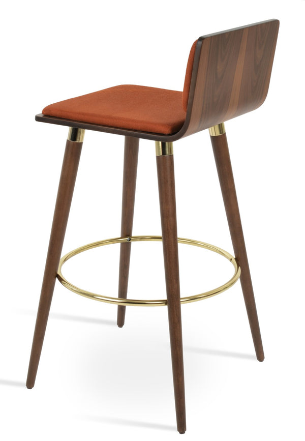 Soho Concept Corona Dr. Wood Barstools & Counterstools - Stylish Plywood Seats With Removable Camira Pads, 10-year Guarantee Back Support Nubuck Fabric Cognac  Soho-concept-dining-chair-11066
