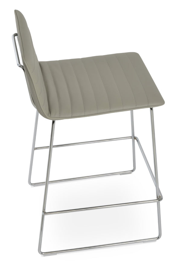 Soho Concept Corona Full Upholstery Piston Barstools & Counterstools In Luxurious Fabrics With 10-year Guarantee Chrome,Light Grey  Soho-concept-dining-chair-07657