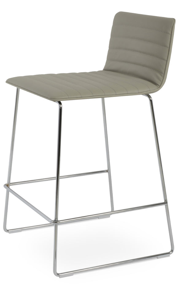 Soho Concept Corona Full Upholstered Barstools & Counterstools - Durable Wool, Adjustable Height, 10-year Warranty Chrome,Light Grey  Soho-concept-dining-chair-06648
