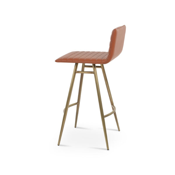 Soho Concept Corona Galata Upholstered Barstools & Counterstools - Stylish Leatherette With 2-year Guarantee! Brass Steel Tubular Legs Soho-concept-dining-chair-11087