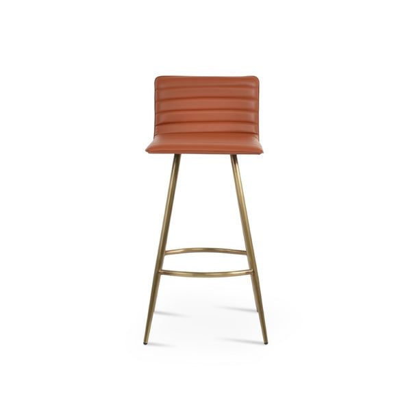 Soho Concept Corona Galata Upholstered Barstools & Counterstools - Stylish Leatherette With 2-year Guarantee! Brass Steel Tubular Legs Soho-concept-dining-chair-07661